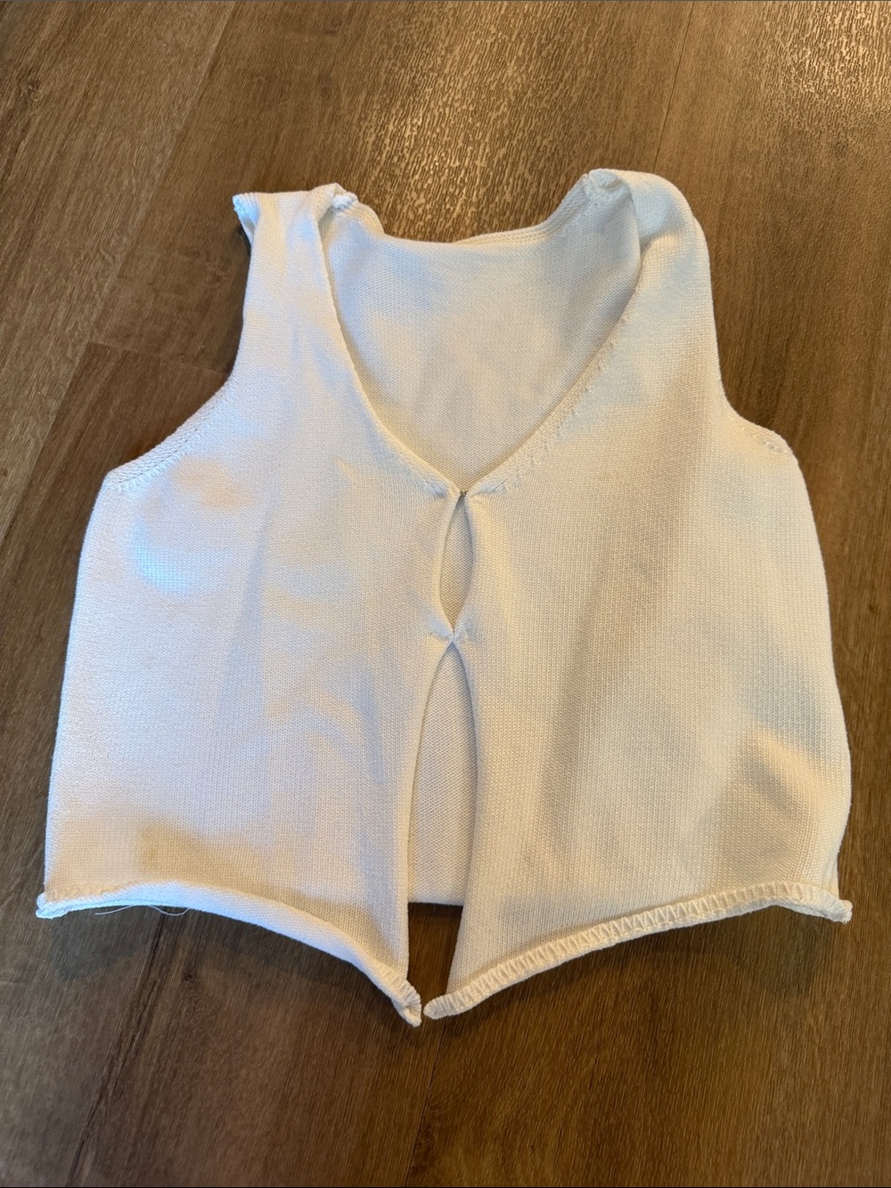 Cream Knit Sleeveless Crop Top